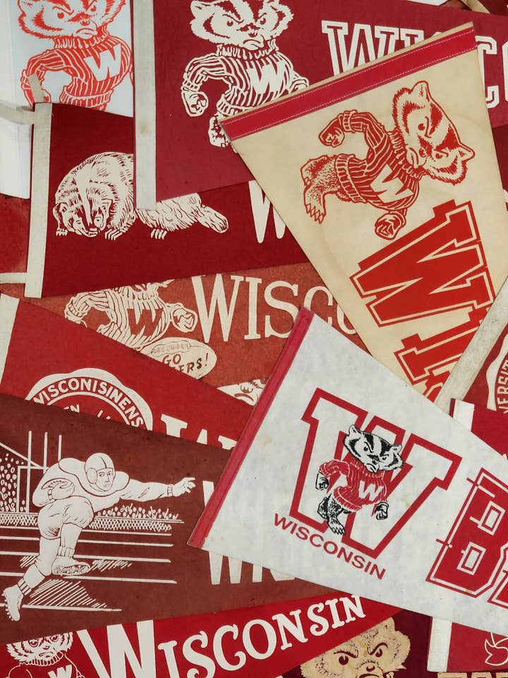 Wisconsin Badgers Print (White Version) for wholesale by Felt Collectibles