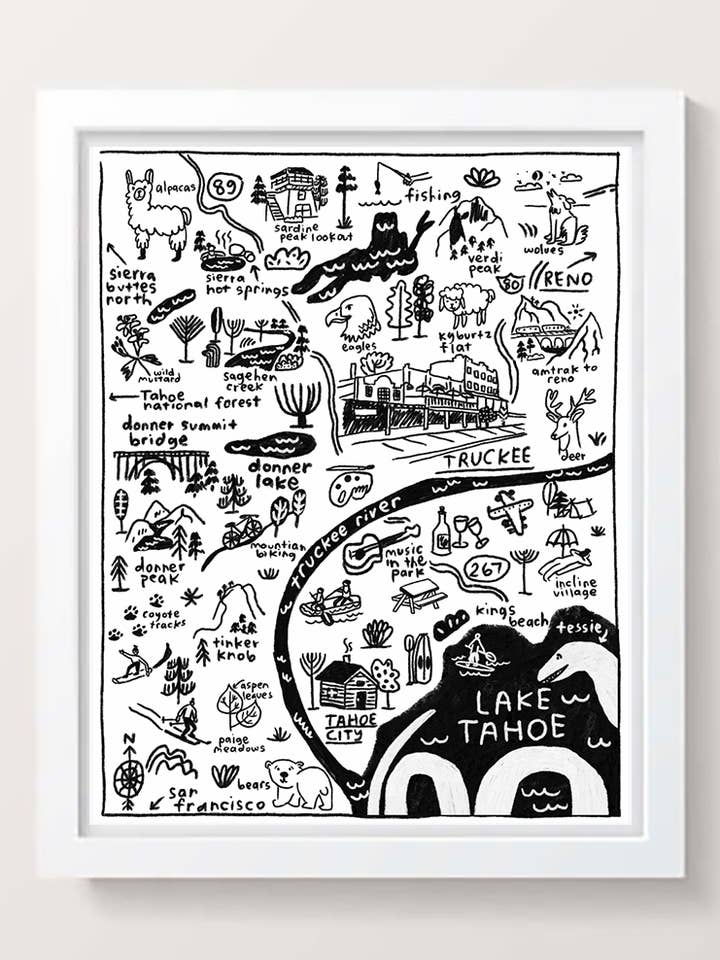 Truckee Map drucken für den Großhandel von People I've Loved