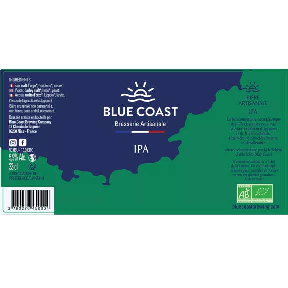 Blue Coast Brewing Company - Wholesale Beer - Craft Beer - IPA - ORGANIC - 33cl4