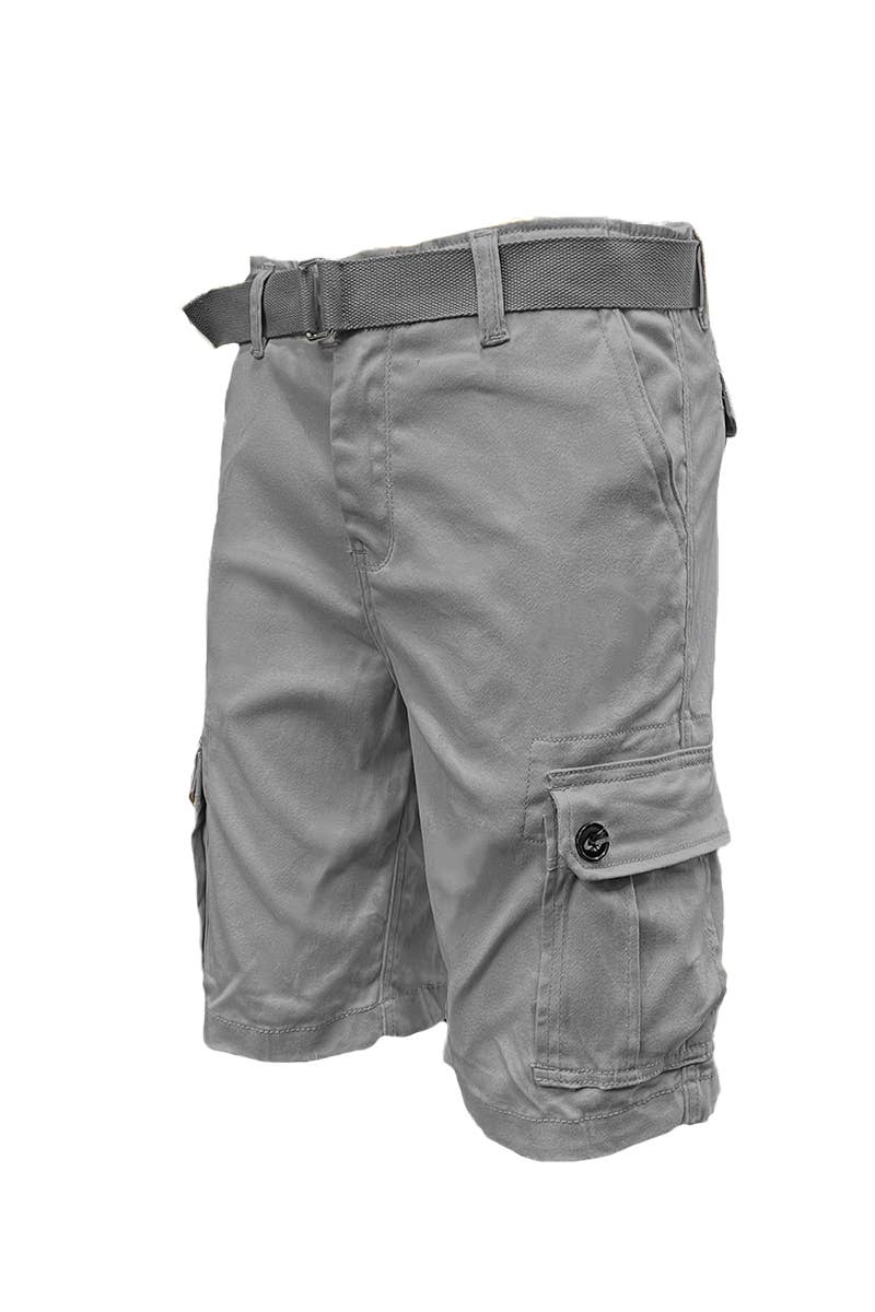 WEIV - Wholesale Shorts - Men's - CS002 Mens Casual Cotton Belted Cargo Shorts6