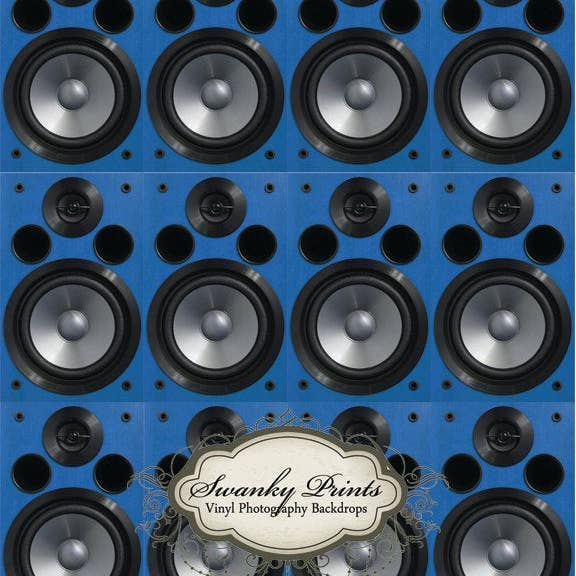 NYTT OBJEKT 5 ft x 6 ft vinyl fotografering bakgrund/blå högtalare för wholesale av Swanky Prints