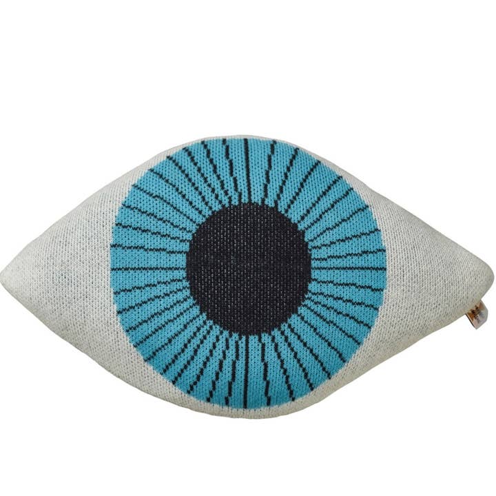 Blue Eye Shaped Cushion for wholesale by Donna Wilson