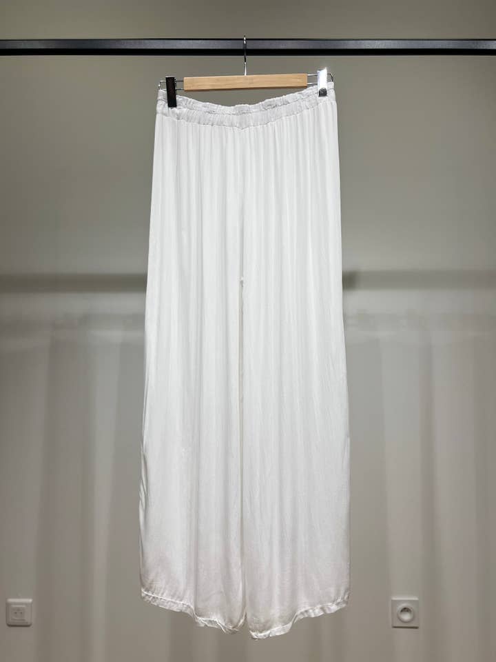 L'Emotion - Wholesale Pants - Women's - Wide Fluid Pants with Elastic Waist 100% Viscose