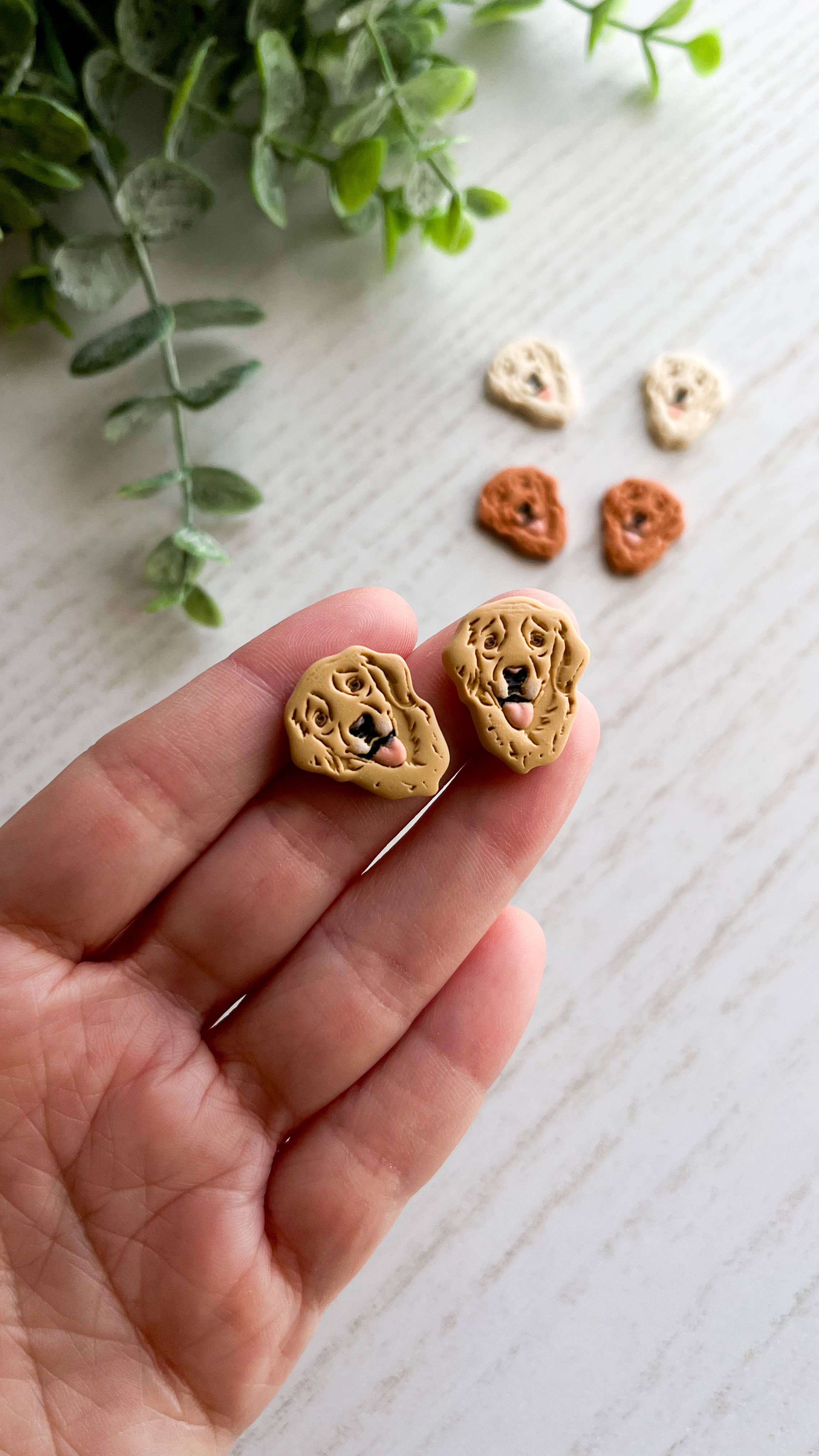 WanderingCalicoClay - Vendita all'ingrosso Orecchini a bottone - Orecchini Labrador Retriever, orecchini per cani in argilla polimerica4