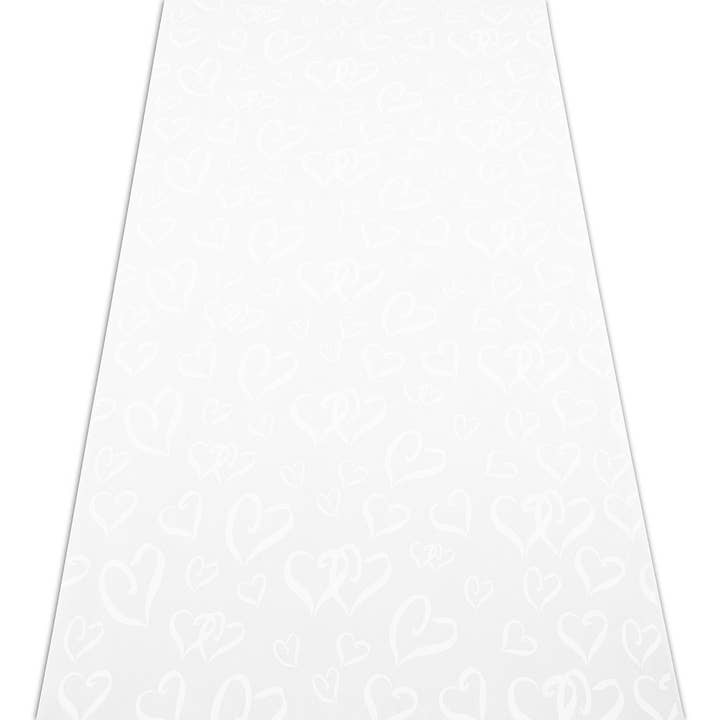 Runner da corridoio - Bianco con motivo a cuore tutto il mondo per la vendita all'ingrosso da parte di Weddingstar Inc.