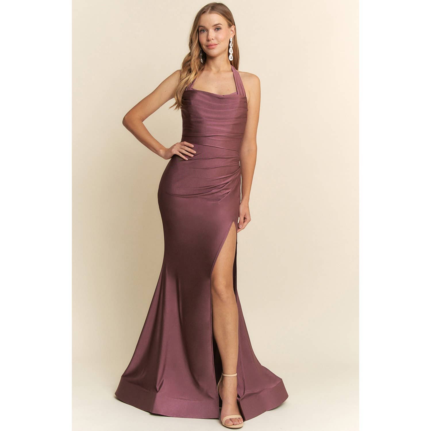 Maniju - Vendita all'ingrosso Vestito - Donna - Scollo a barchetta con dettaglio arricciato Maxi MF226083