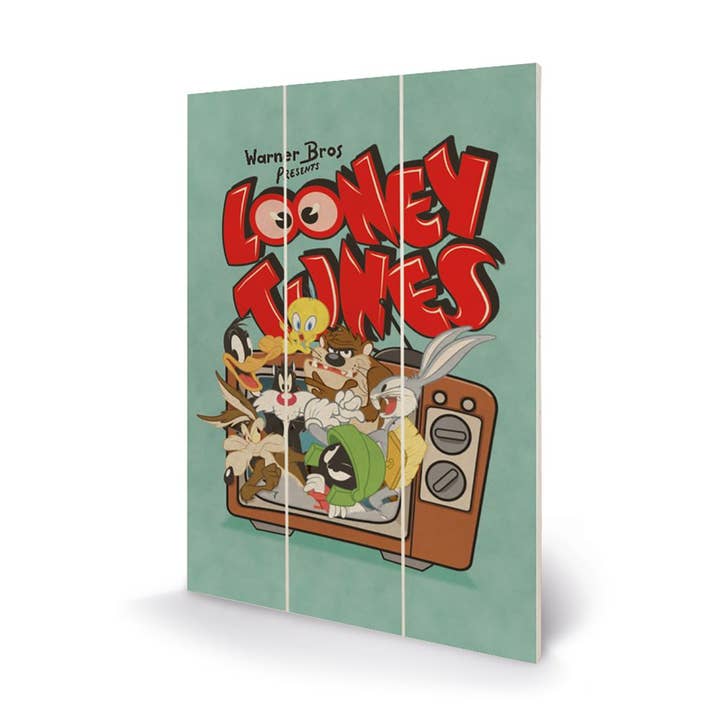 Pyramid International - Wholesale Wood wall art - Looney Tunes (Retro TV) 20 x 29.5cm
