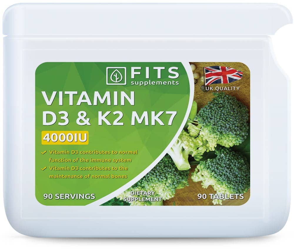 FITS – wholesale Oralt tillskott/Vitamin – Vitamin D3 4000 IE med vitamin K2, 90 tabletter