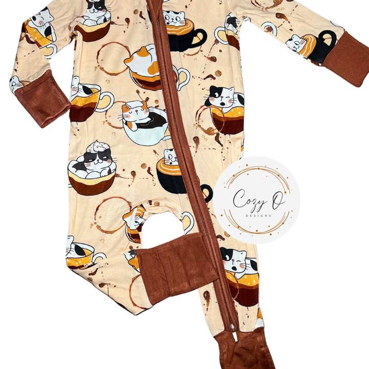Pour Me Some Meow Zippy Bamboo Sleeper RTS for wholesale by Cozy O Designs LLC