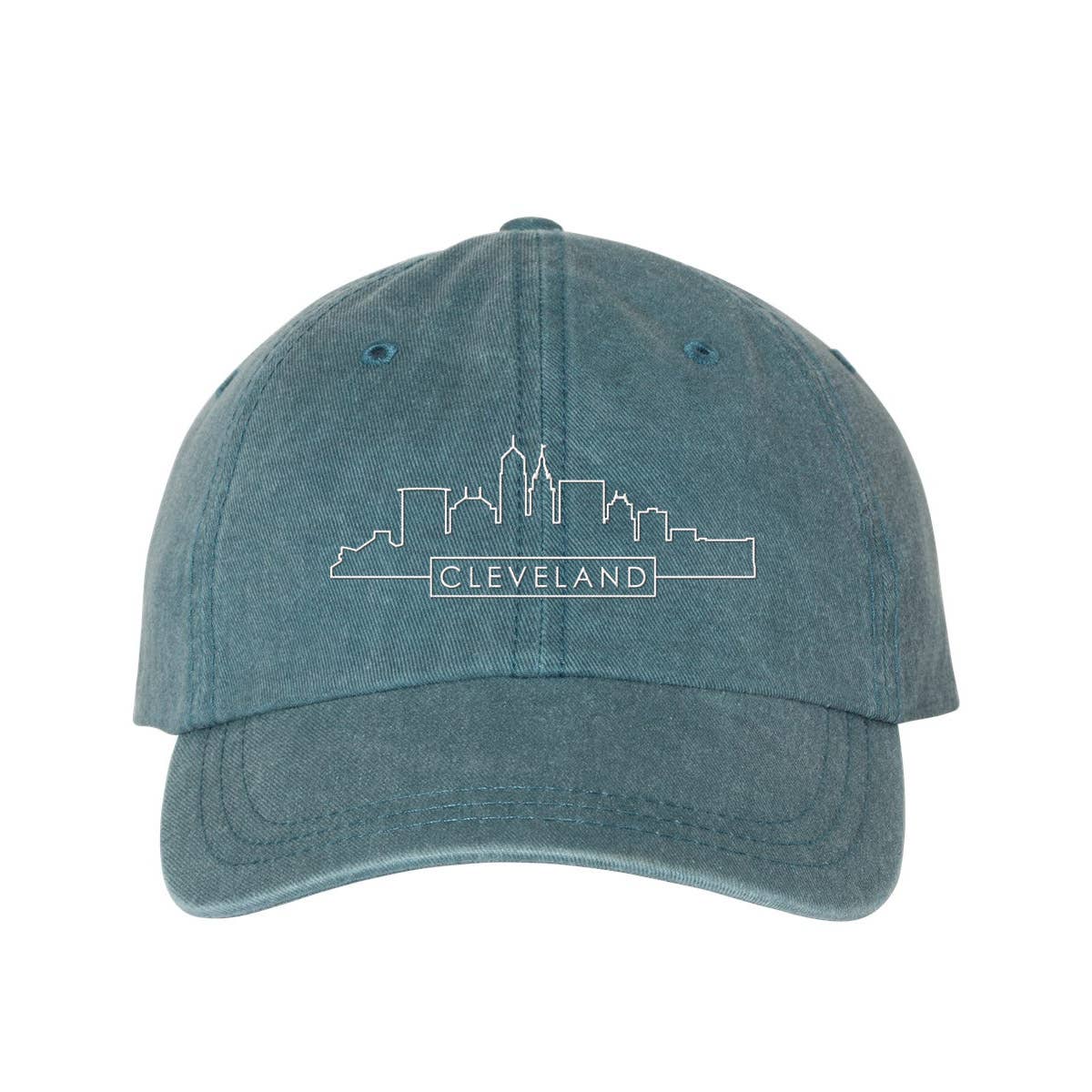 Lucky Luna Apparel - Vendita all'ingrosso Cappellino da baseball - Unisex - Cappello da papà Skyline Cleveland ricamato a pigmenti0