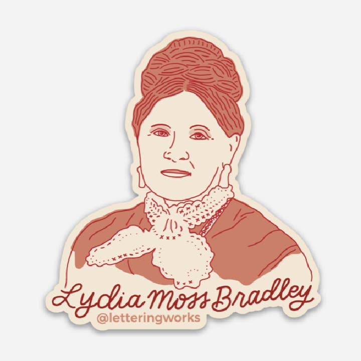 Lydia Moss Bradley Illustrated Sticker for wholesale by Lettering Works