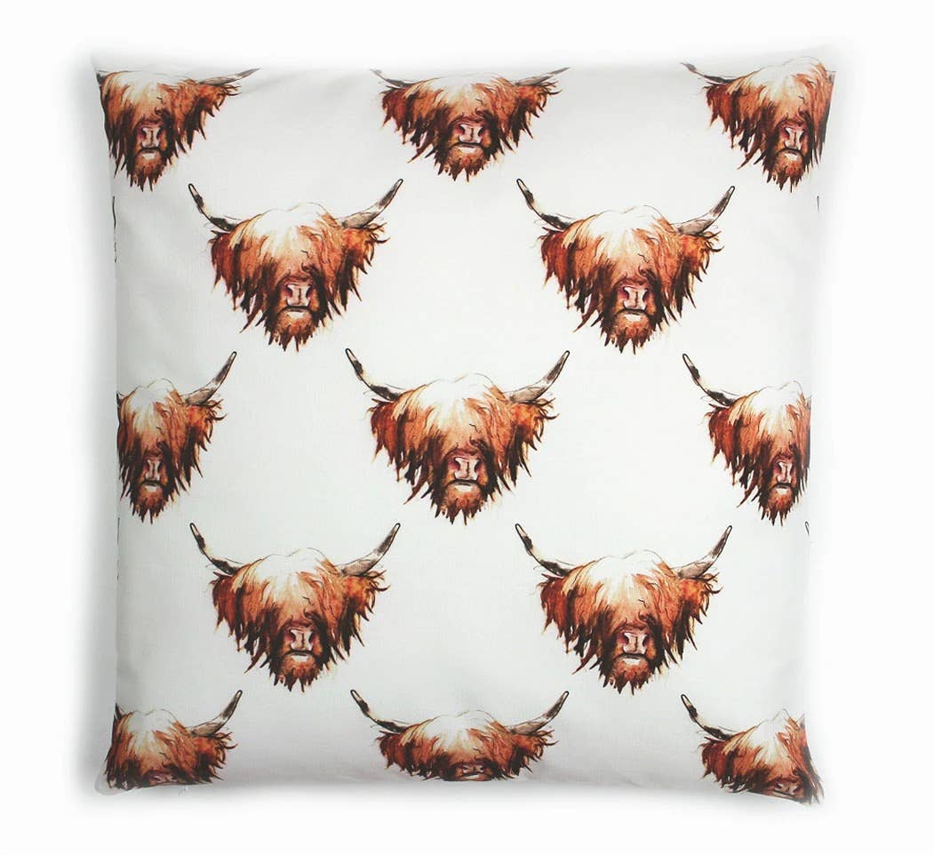 Clare Baird – wholesale Throw/decorative pillow – Cushion - Highland Cow2