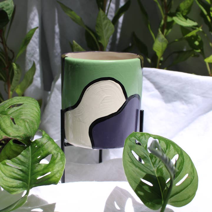 Pepper Palm - Wholesale Plant Pot - Small Cylinder Planter | Design: Haze