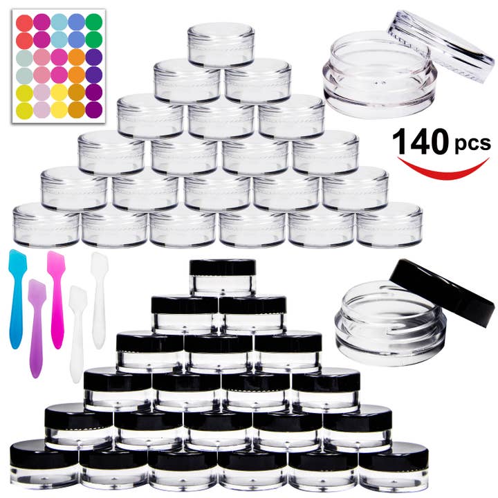 Youngever - Wholesale Makeup storage box - Youngever 140 Pcs Empty Plastic Cosmetic Samples Containers