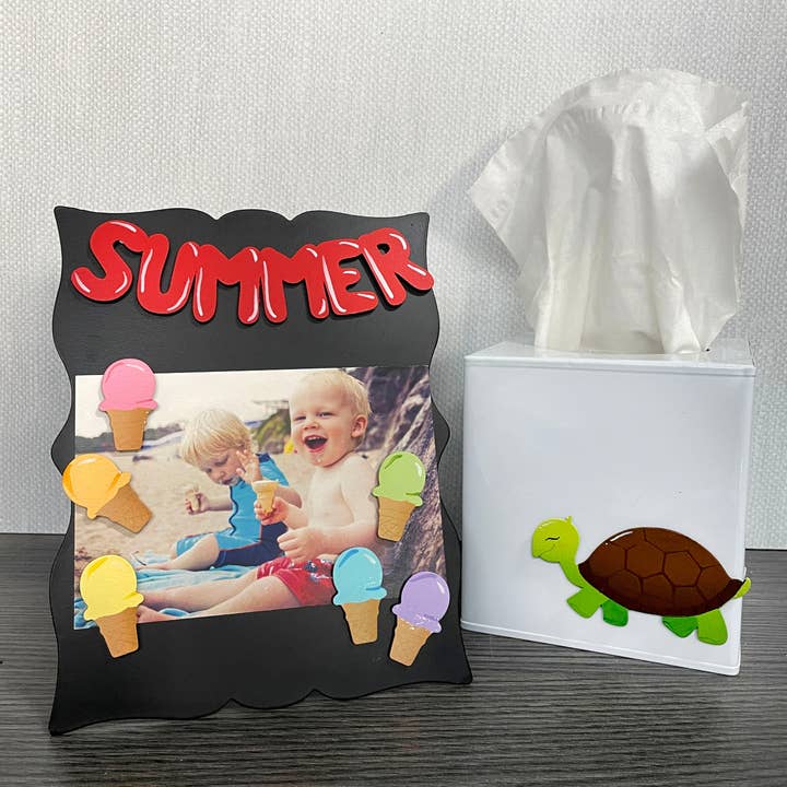 Roeda Studio - Wholesale Magnet - Rainbow Ice Cream Cone Magnets S/6, Summer Decor