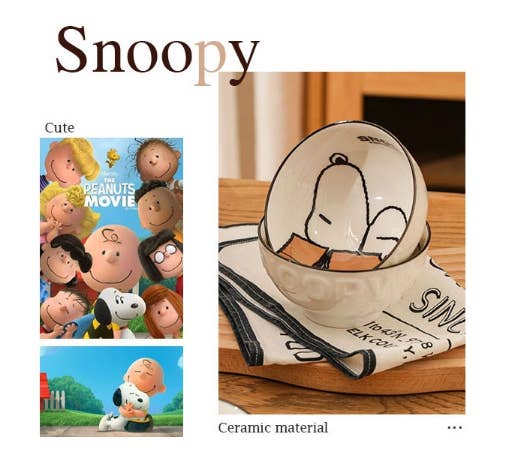 K-Wonderland - Wholesale Bowl - Snoopy Daily Kitchenware Ceramic Bowl 4PCS Gift Box SET14