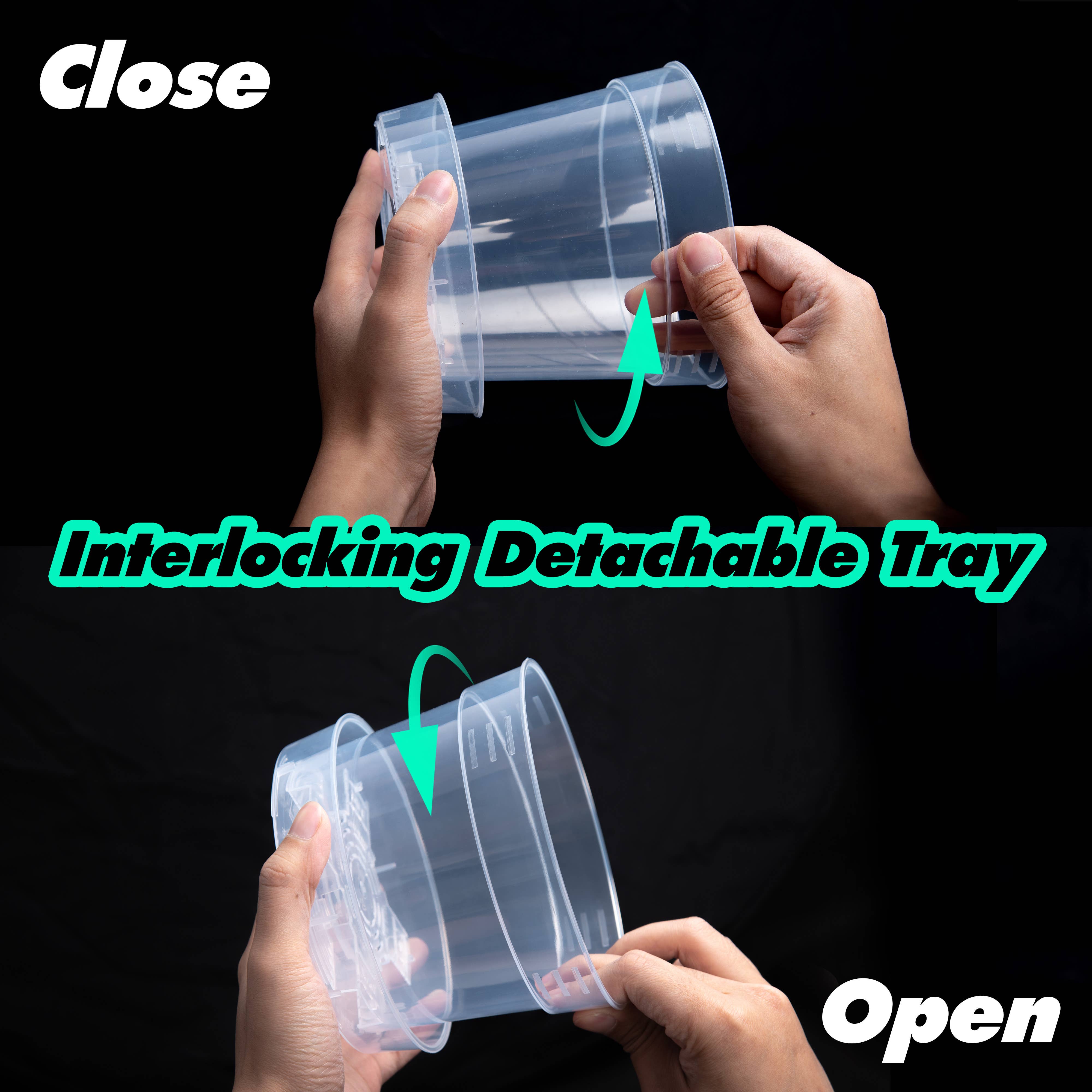 D'VINE DEV - Wholesale Plant Pot - Clear Nursery Pot with an Interlocking Saucer, 6" X 4.25"3