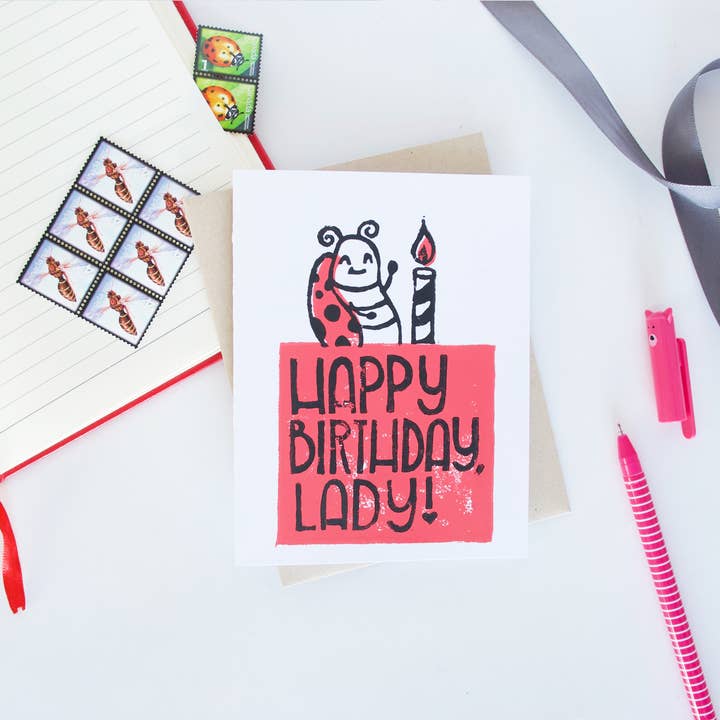 Happy Birthday Lady! Card for wholesale by Hop & Flop