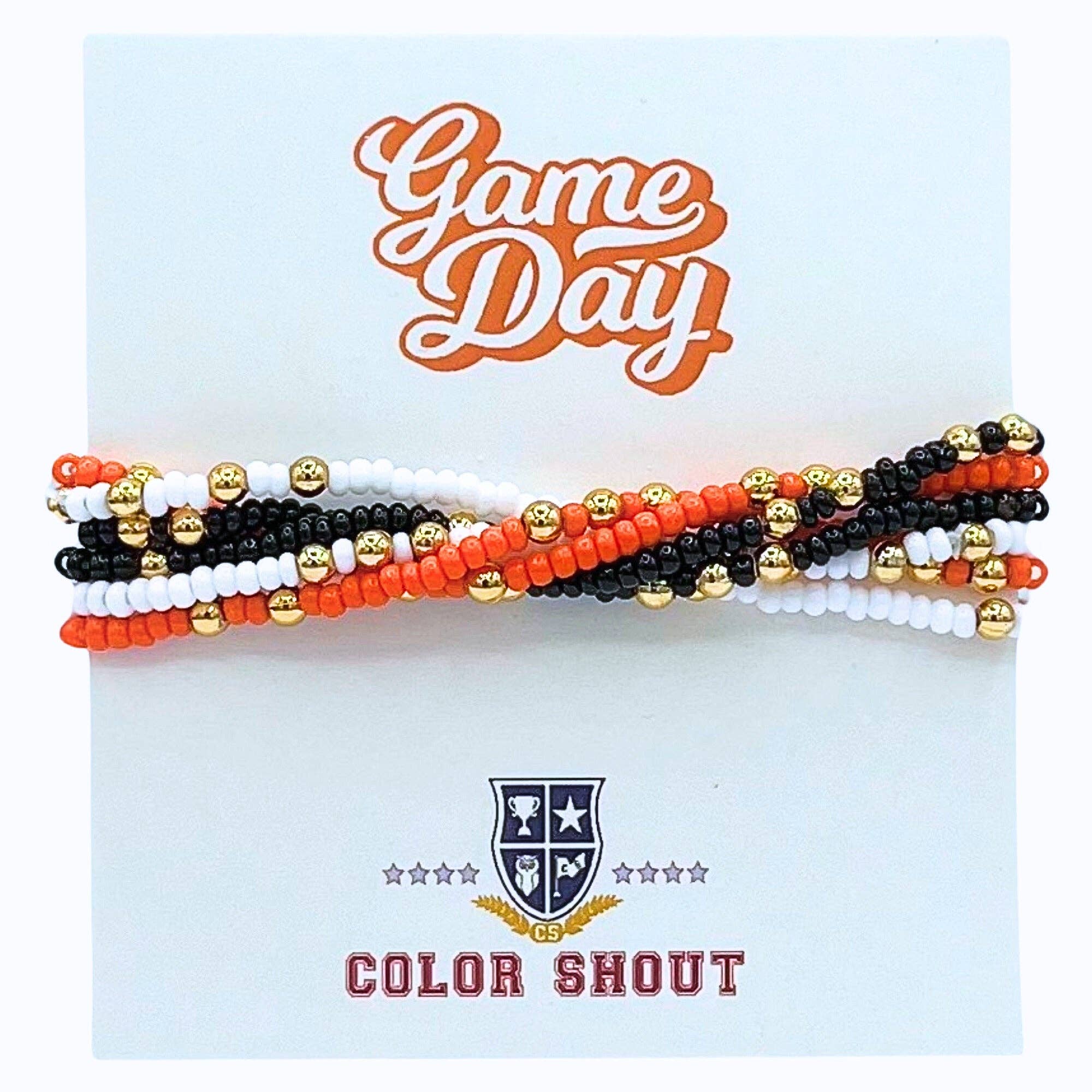 Color Shout - Wholesale Jewelry Set - Game Day Team Colors: Set of 6 Stretch Bracelets18