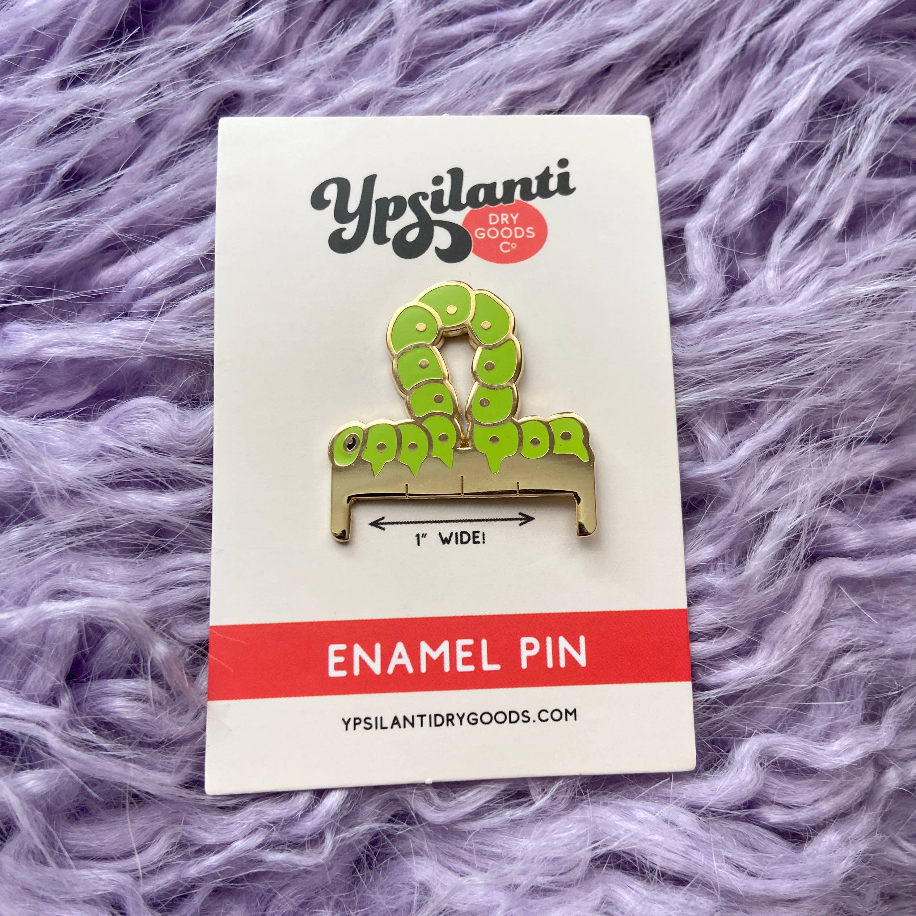 Wild Hunt - Wholesale Lapel Pin/Button - Inch Worm Mini-Ruler Enamel Pin
