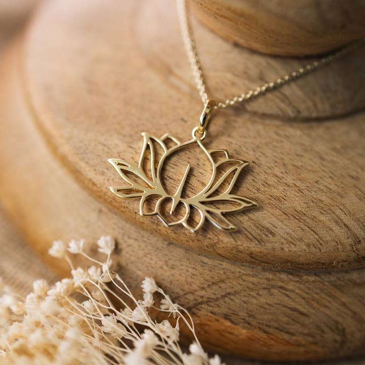lotus necklace-large for wholesale by Wild Abandon Jewelry