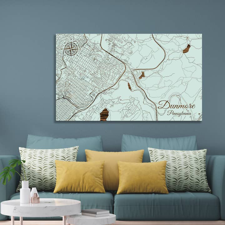 Pennsylvania: Dunmore Street Map for wholesale by Fire & Pine