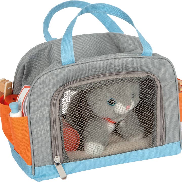 small foot - Wholesale Wood Toy - Kids - Cat with bag and grooming kit | role-playing game | wooden toy3