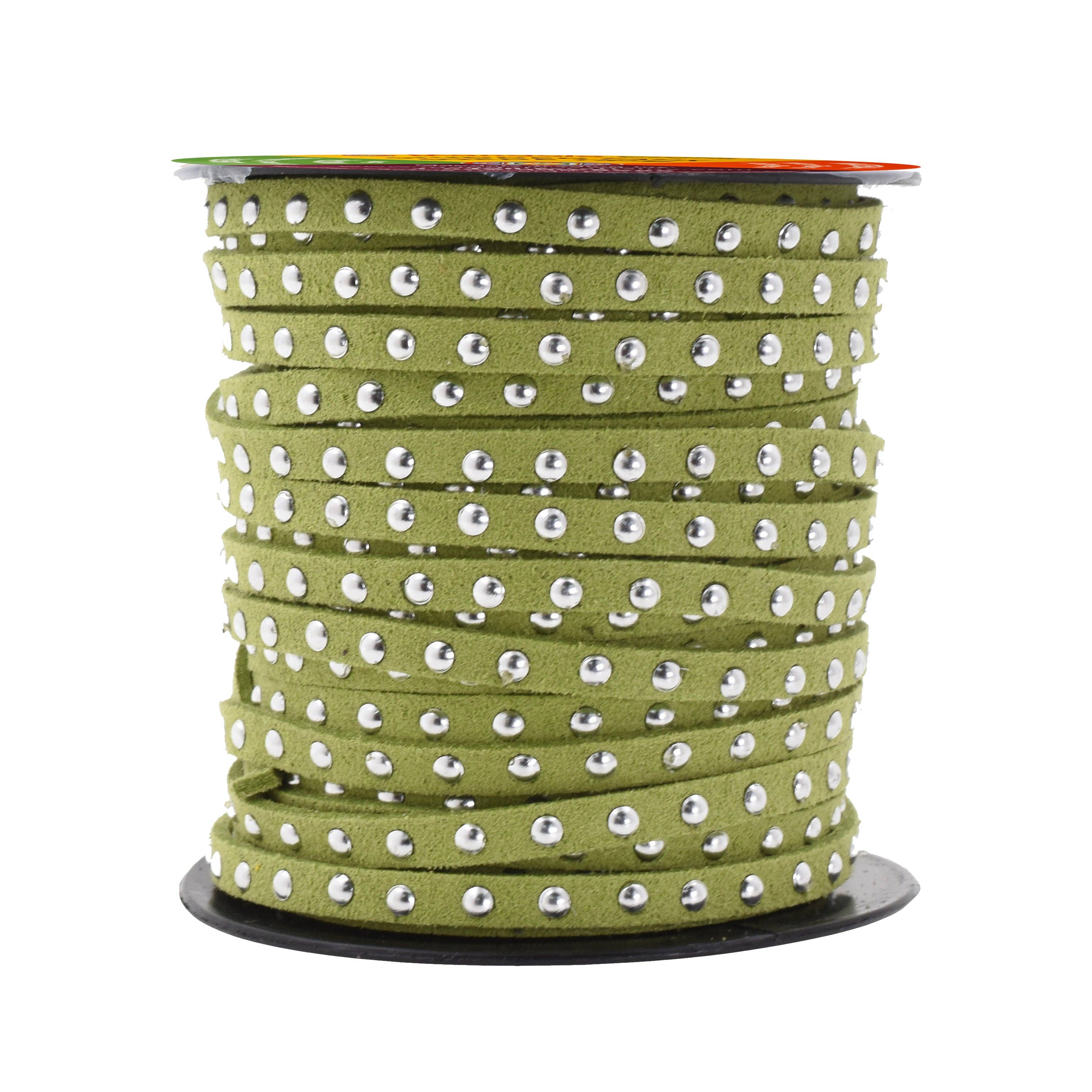 Mandala Crafts - Wholesale Craft supplies - 5mm Studded Faux Suede Cord Rope for Jewelry Making15
