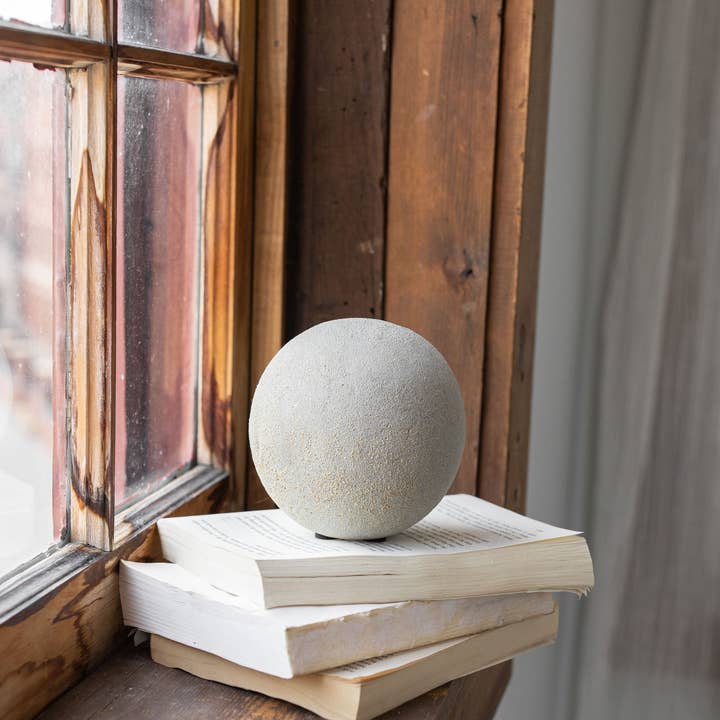 Foreside Home & Garden - Wholesale Decorative Tabletop Object - Trace Coastal Gray Textured Terracotta Deco Ball