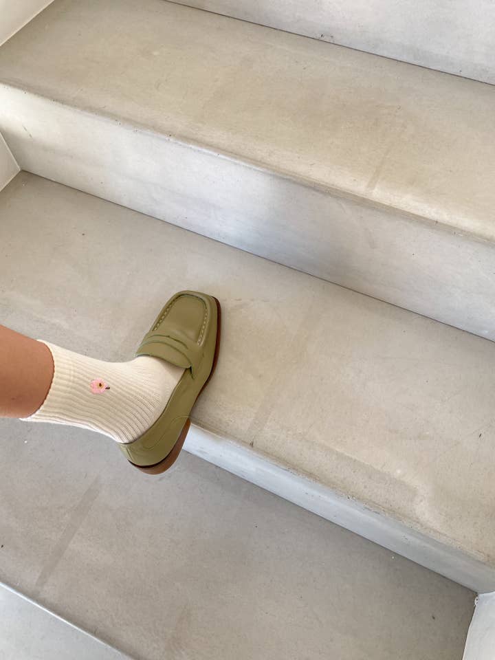 Rosa Bloemensokken voor wholesale door Jutelaune