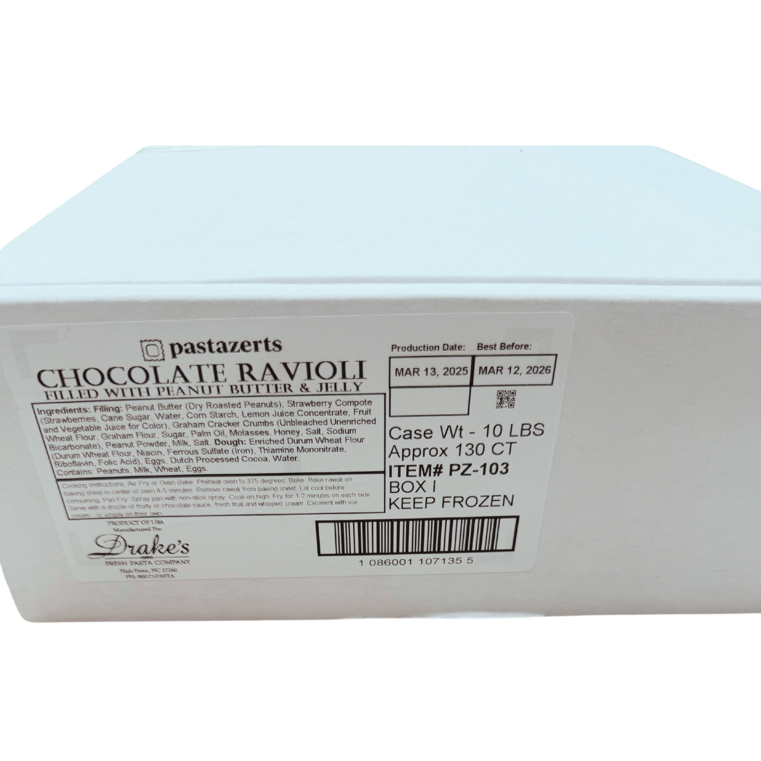 Pastazerts - Wholesale Pasta - Chocolate Peanut Butter & Jelly Ravioli (10 lb Food Service)3