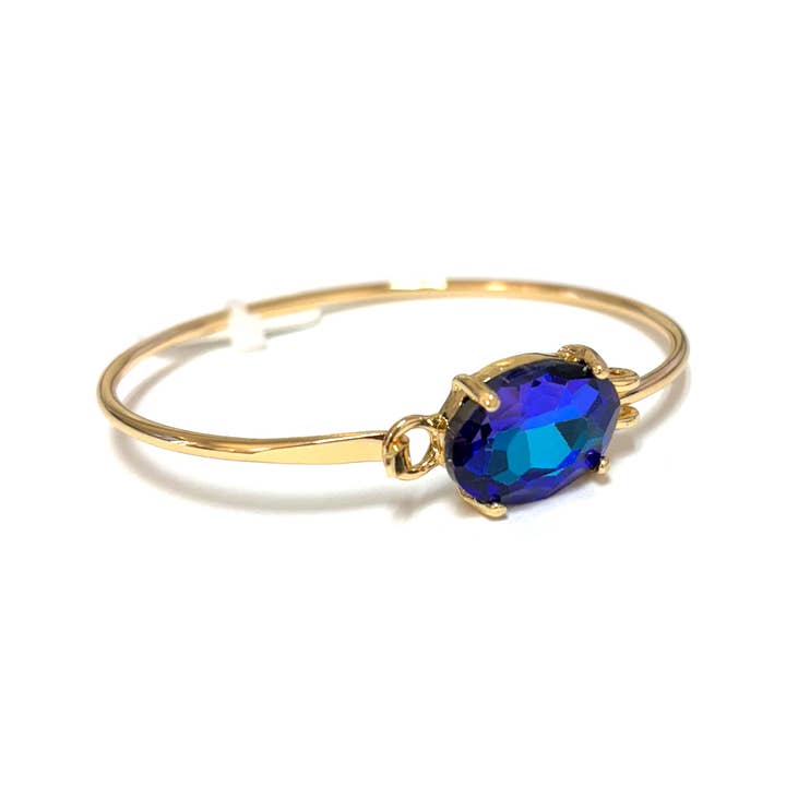 StarryNYC - Wholesale Cuff Bracelet - High Quality Glass Crystal Oval Stone Cuff Metal Bangle19