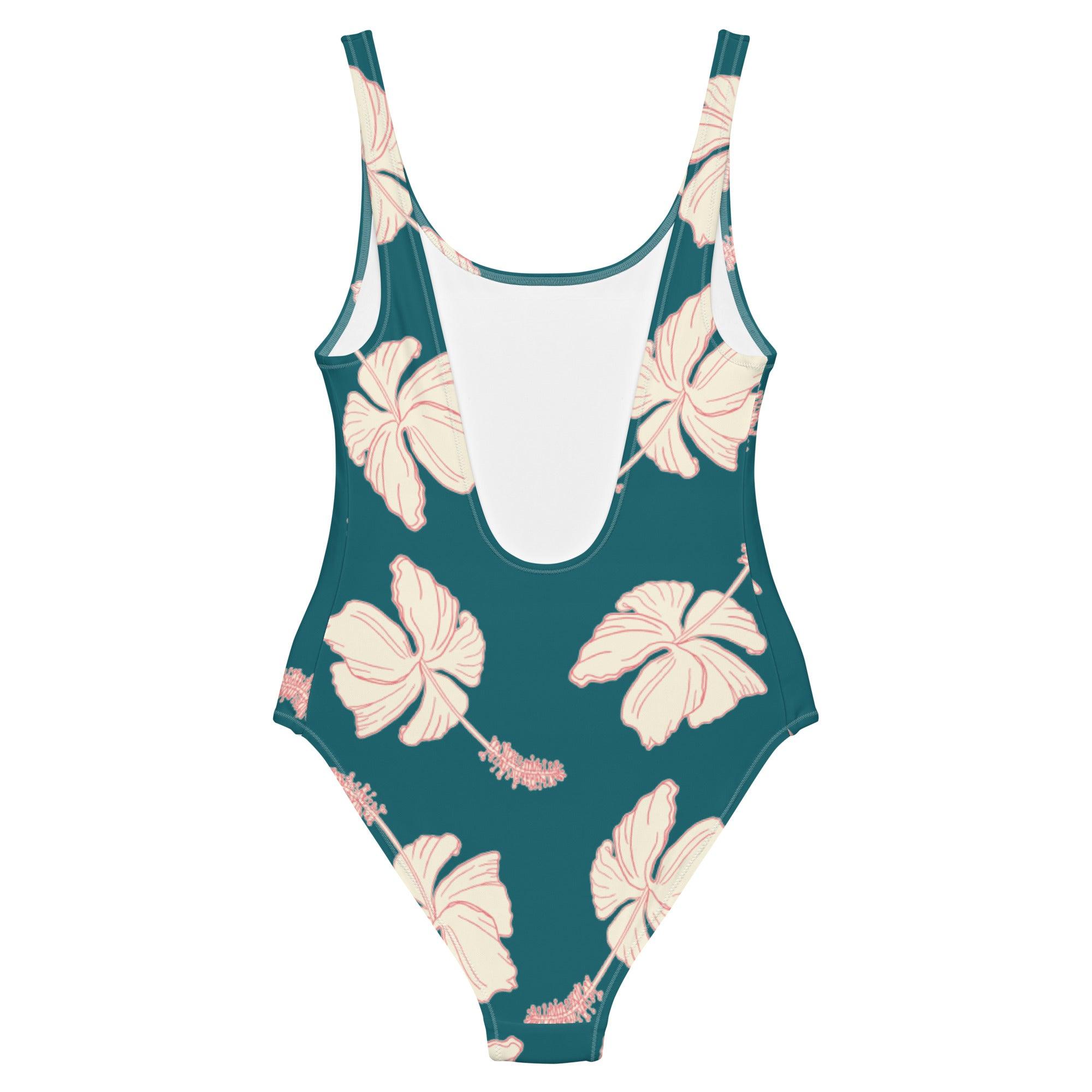 Solshine and Co - Wholesale One Piece Swimsuit - Women's - Floating Hibiscus in Turquoise One-Piece Swimsuit1