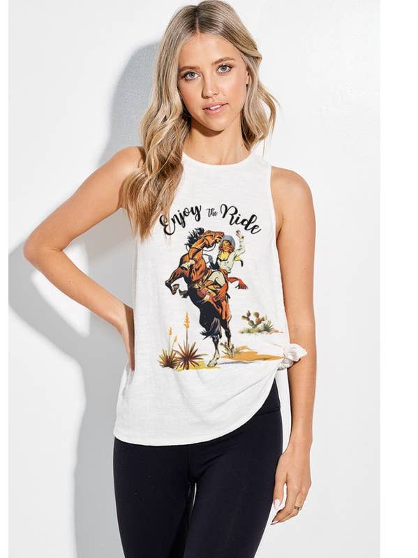 Débardeur fendu côté Enjoy the ride pour la vente par Lemon Tree