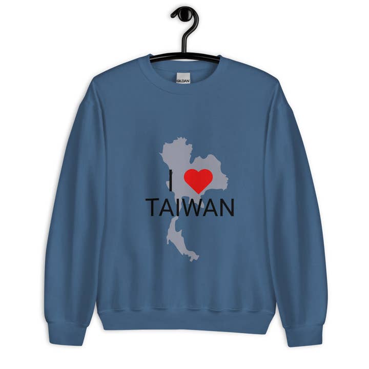 I Heart Taiwan / Thailand White Lotus Crewneck for wholesale by Sew You