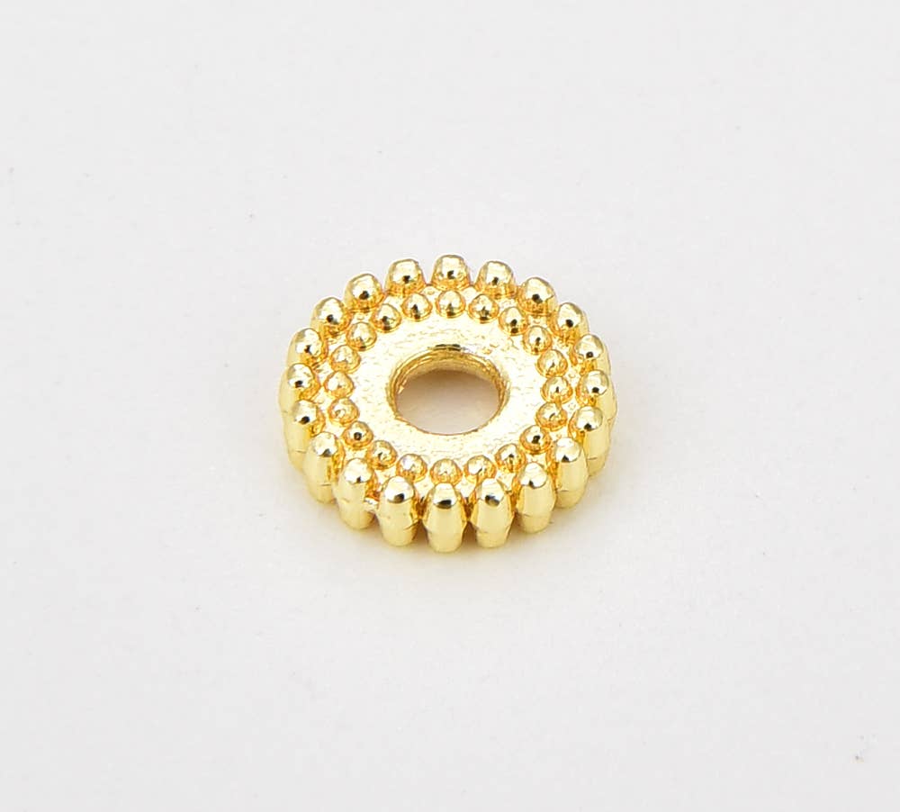 Beads Creation - Wholesale Beads - Flat Round Spacer Beads, Gear Shaped Spacer Bead, SP097