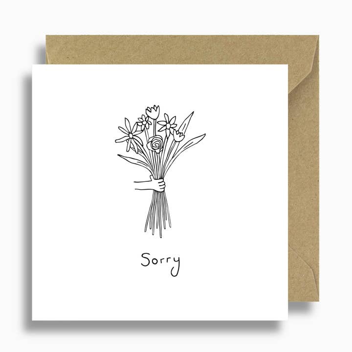 Flok blomster undskyld kort for engroshandel hos Lizzie Chancellor