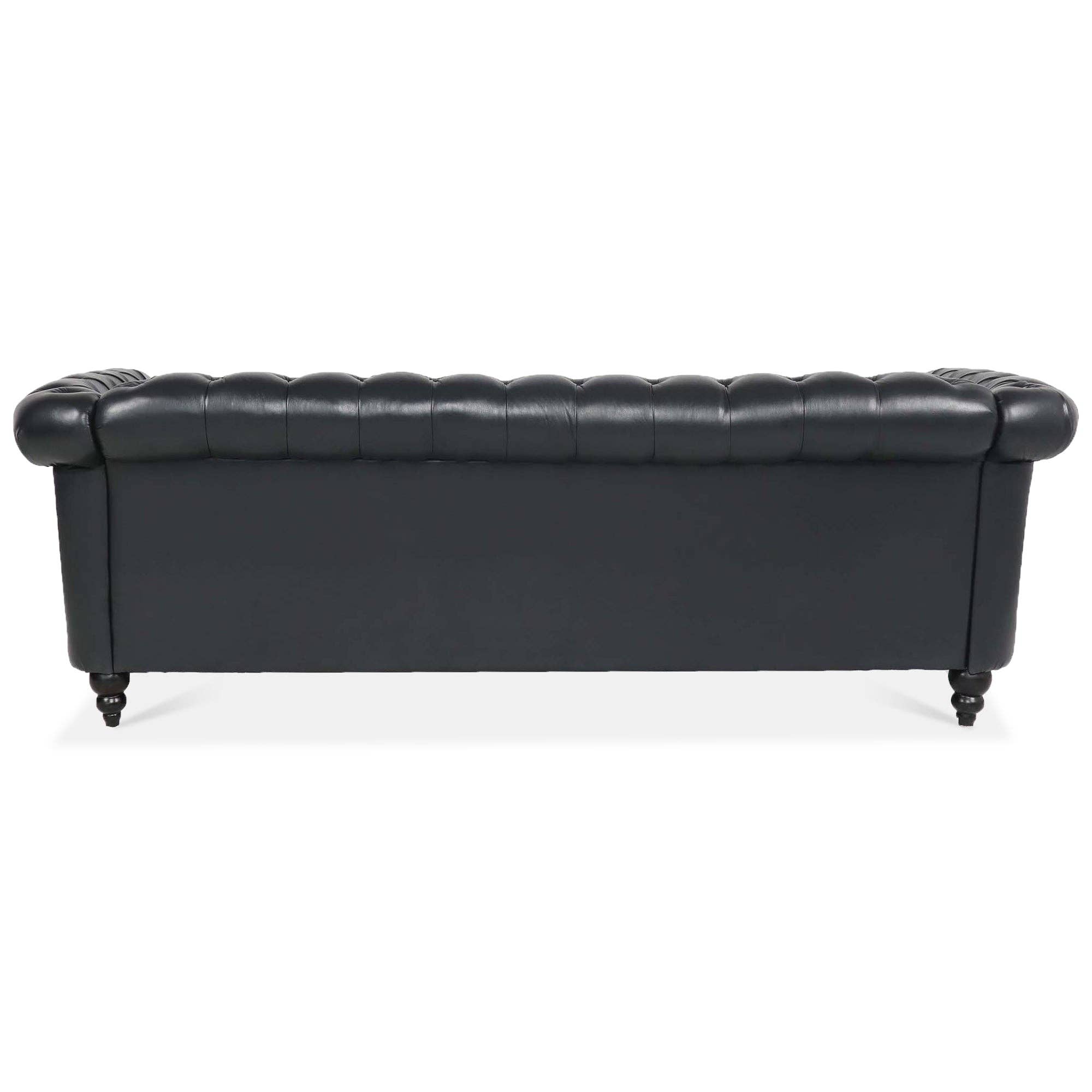 39F Inc. - Wholesale Chair - 84.65''BLACK PU Rolled Arm Chesterfield 3 Seater Sofa,6Color22