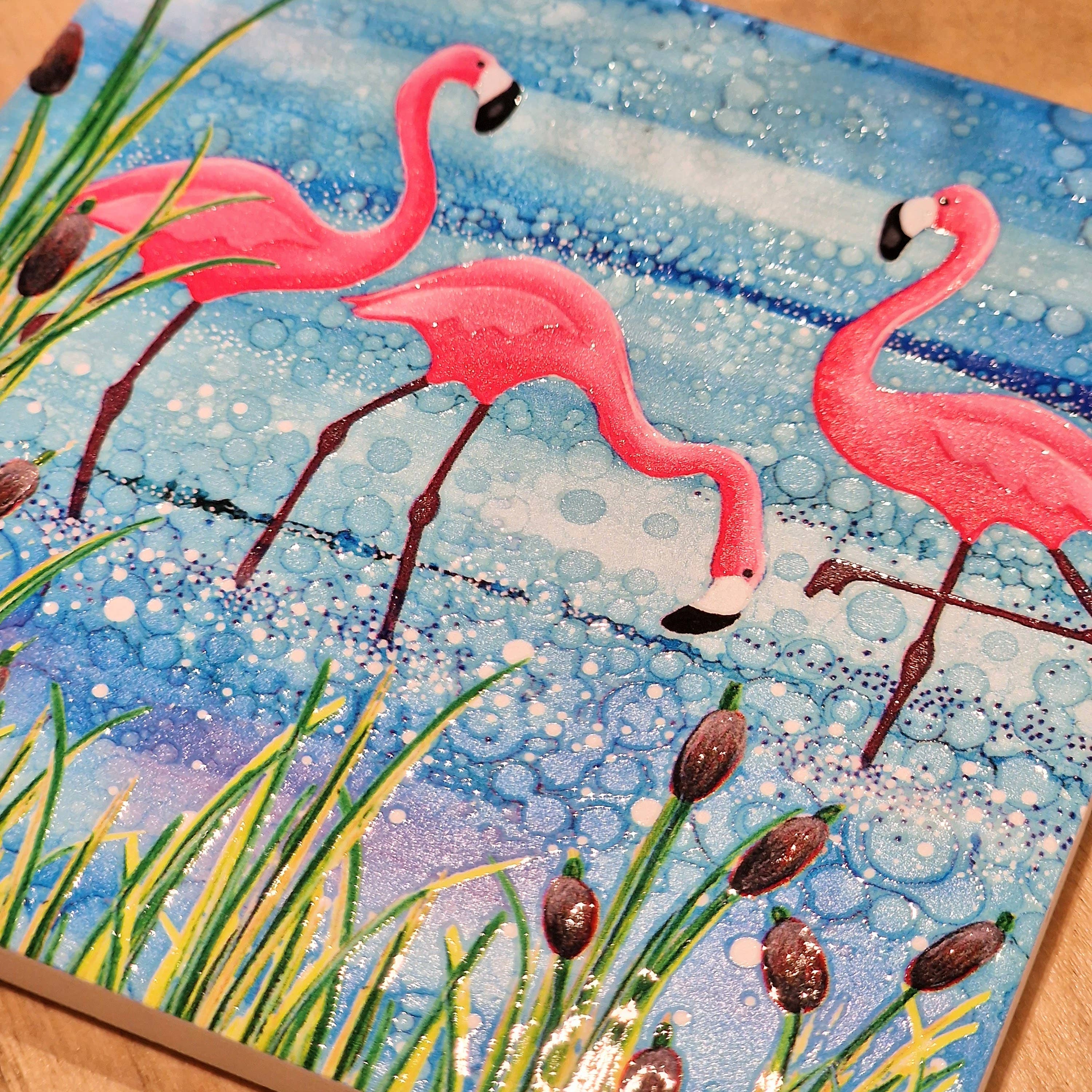By Jo Crafts – wholesale Coasters – 44-C Flamingo Coaster7