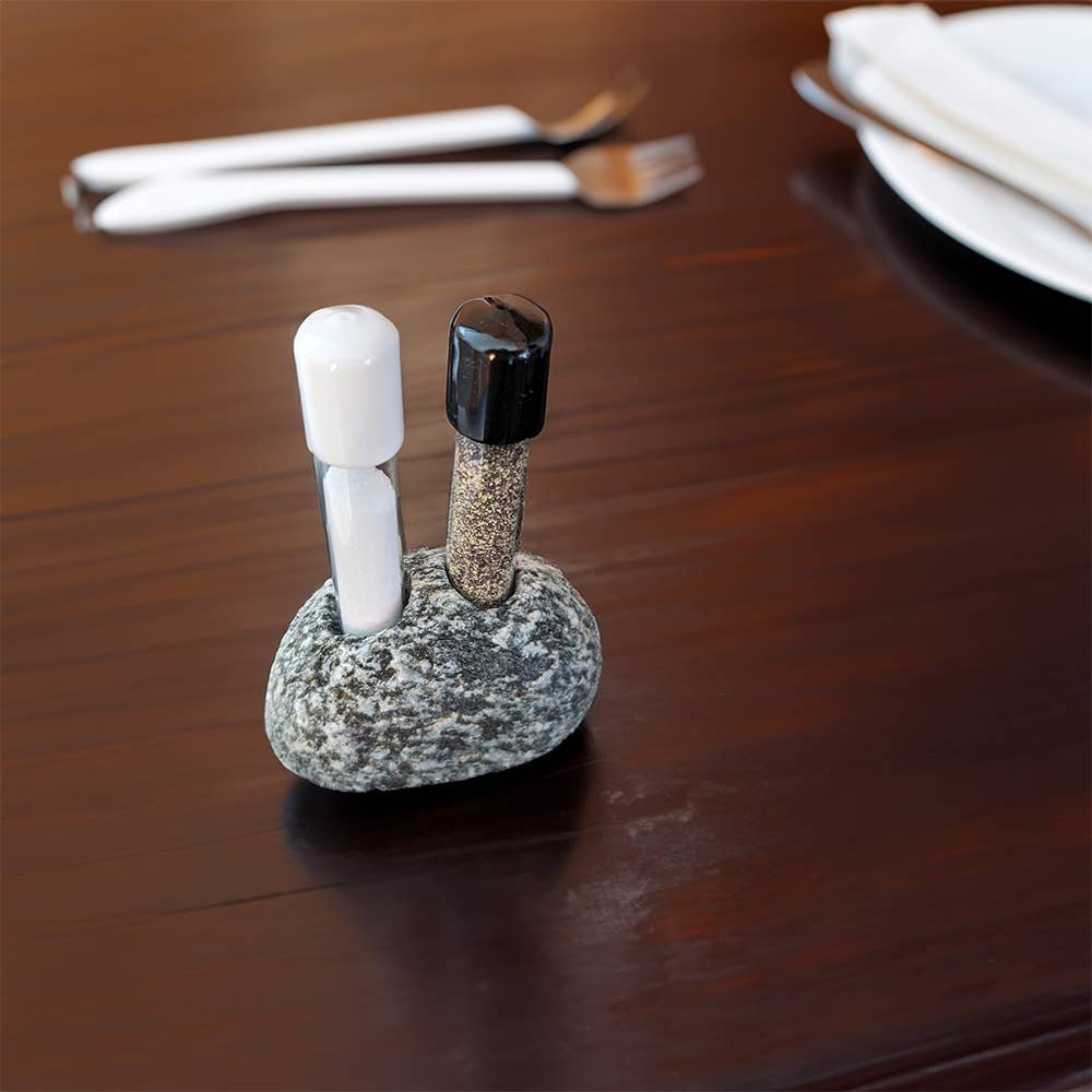Sea Stones - Wholesale Salt & Pepper Shaker Set - Salt of the Earth - Natural Stone Salt & Pepper Shakers1