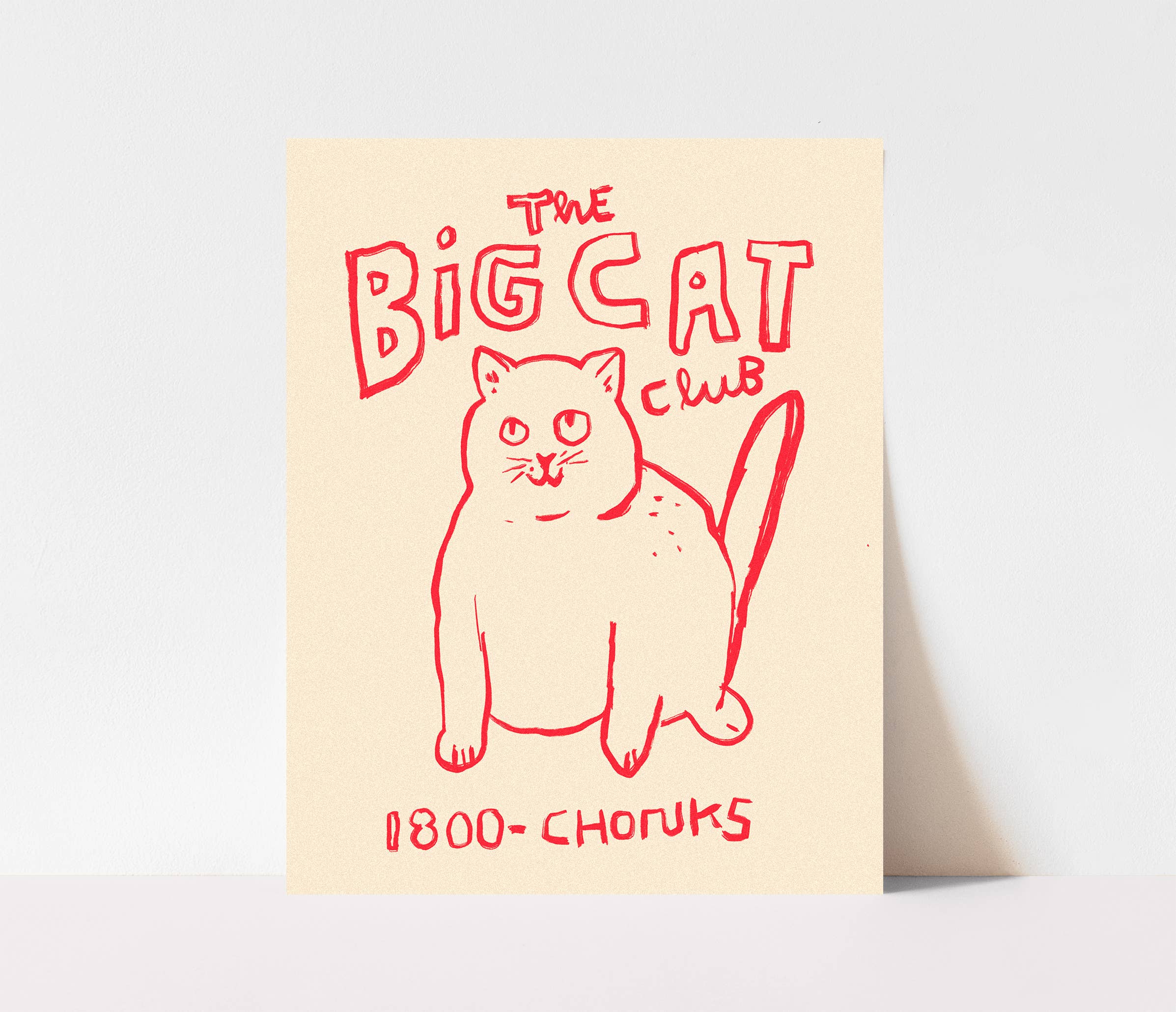 Kuku Studio - Wholesale Kunstprint - Big Cat Club Print - Chonk Cat Lovers kunstilustratie cadeau0