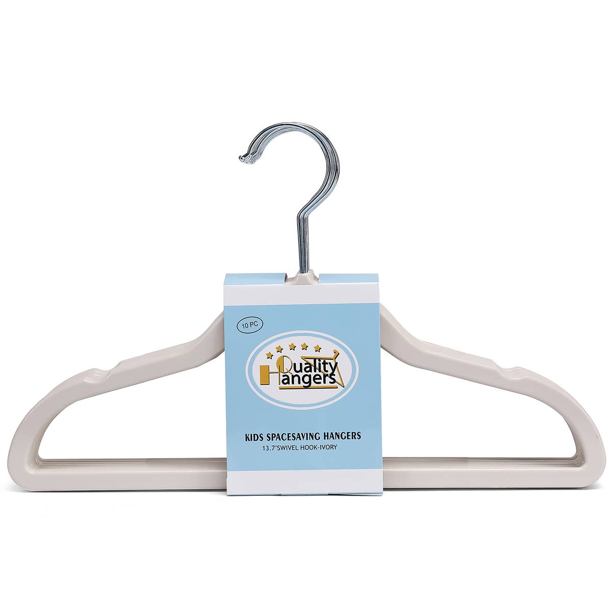 Quality Hangers - Wholesale Clothes hangers - P415 – 13.7" Kids Slim Ivory ABS Plastic Hangers – 10 Pack1