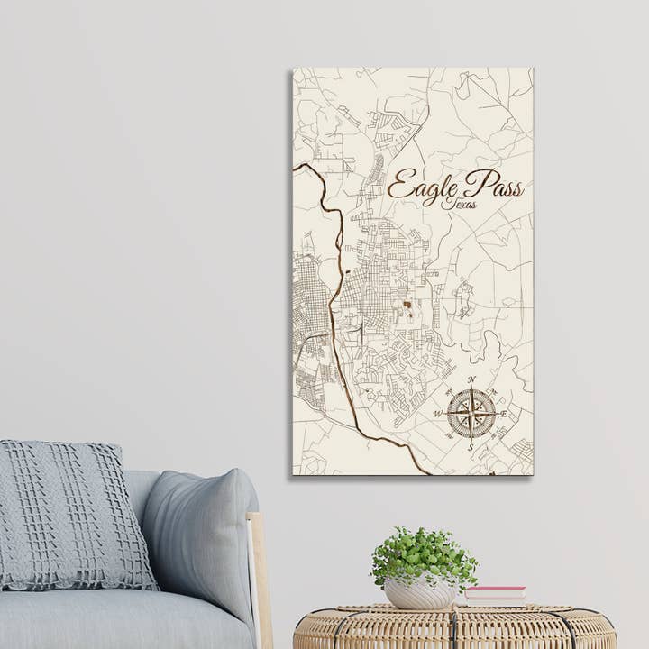 Texas: Eagle Pass Street Map for wholesale by Fire & Pine