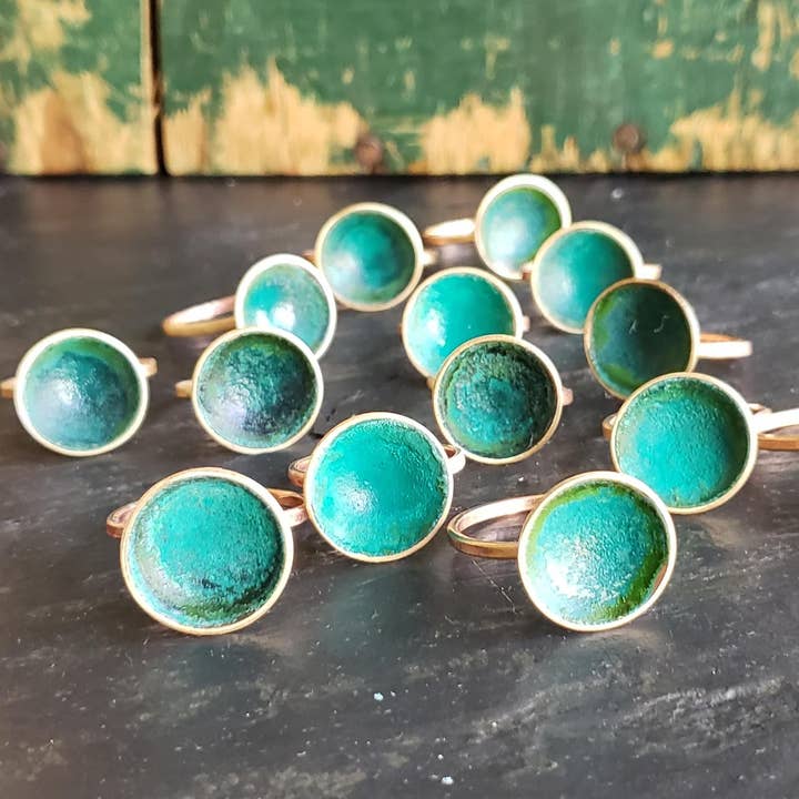 Verdigris Cup Brass Ring for wholesale by Verdilune