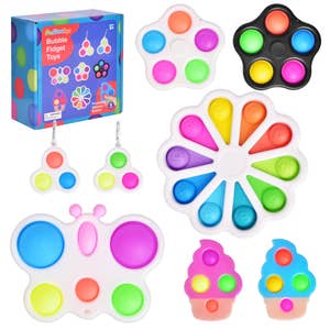 Wholesale A & G Assorted Multi Color Push Pop Bubble Pop Fidget Toys for  your store - Faire