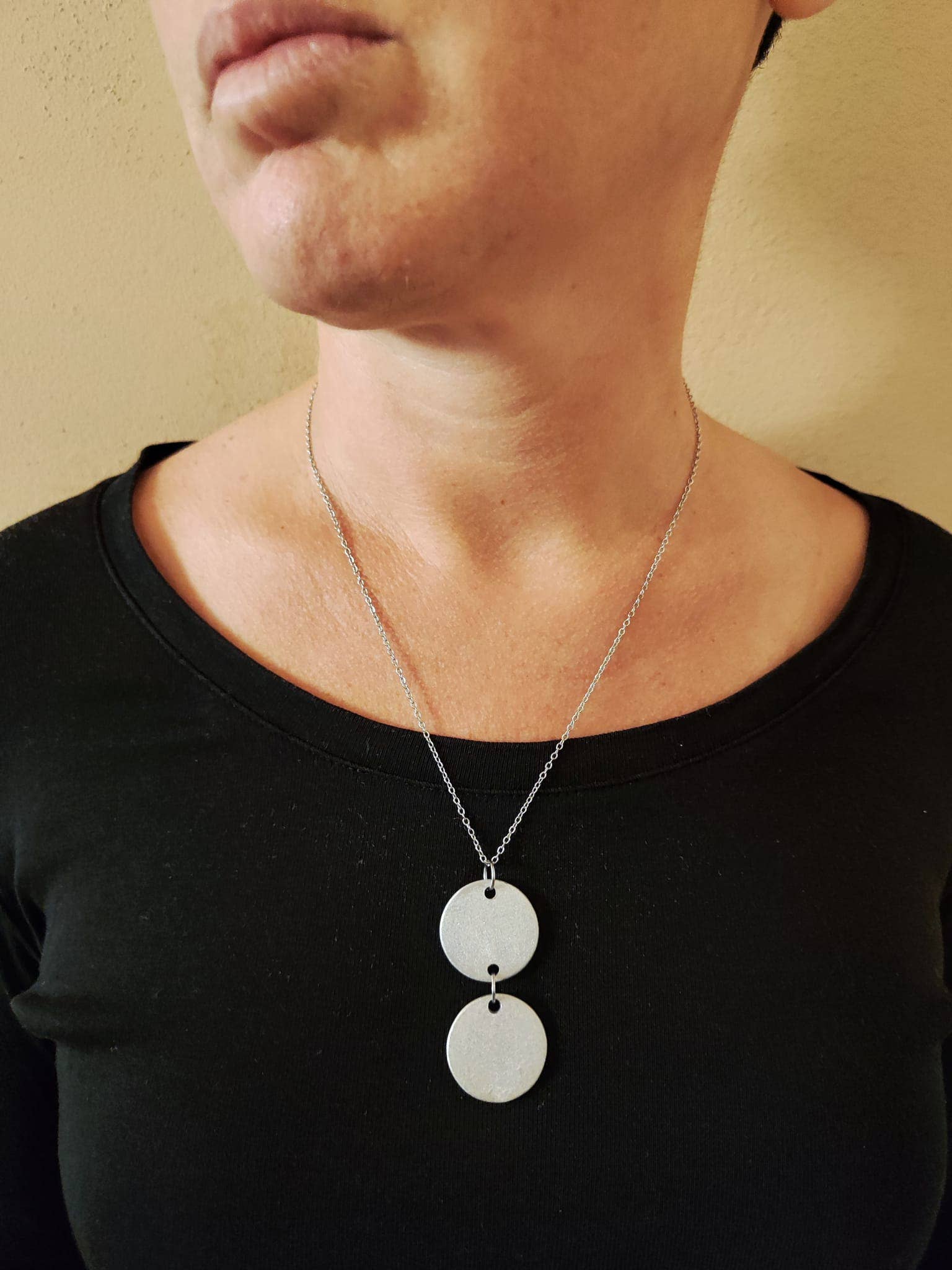 No War Factory s.r.l. - Wholesale Pendant/Charm Necklace - Double Circular Pendant Necklace in Aluminum | Handmade in Laos – No War Factory1