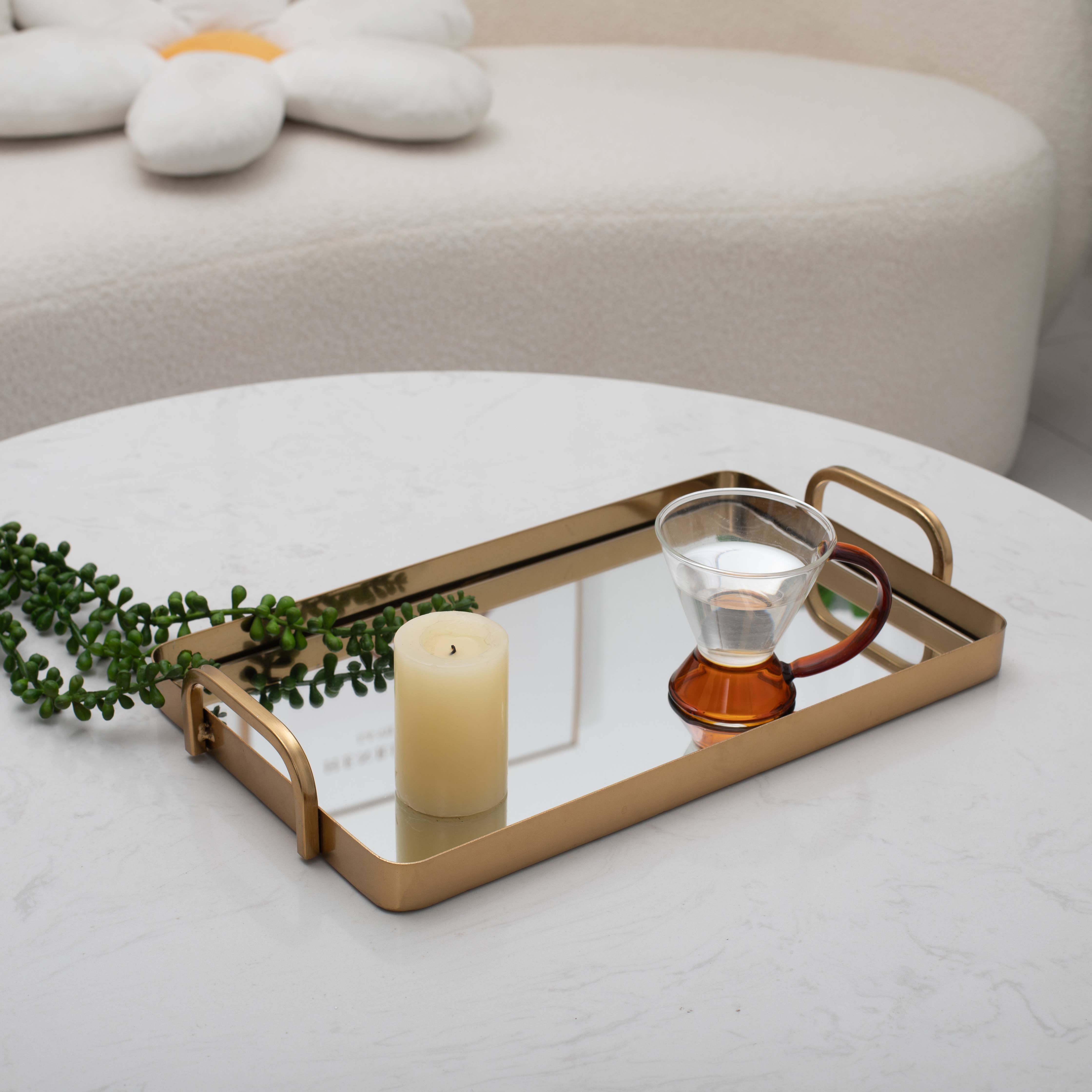 Cheungs Home Decor - Wholesale Decorative Tray - Nuvelle Set of 2 Metal Mirrored Trays8