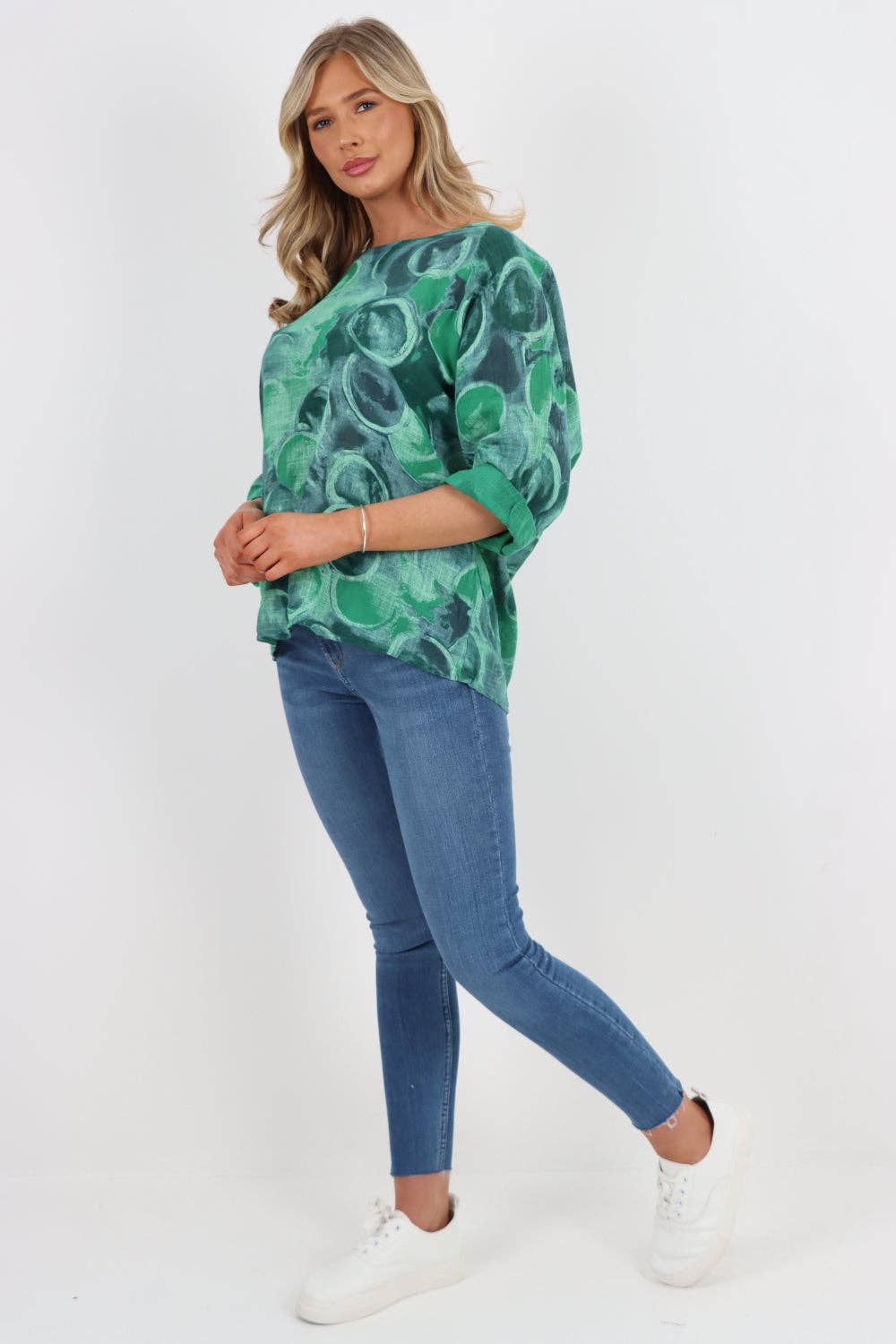 Miss Bold – wholesale Blouse – Women’s – Italian Circle Print Cotton Top1