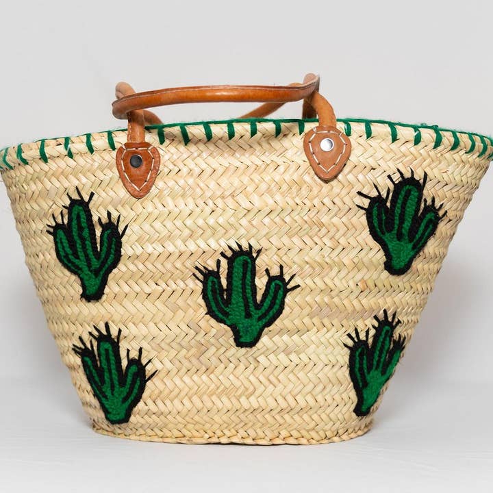 French market bag, Straw bag with leather handle, Beach bag for wholesale by craftberber