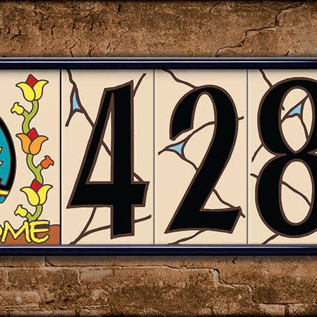 Southwest Adobe Sand House Number Tiles (A) for wholesale by Earthtones Tile